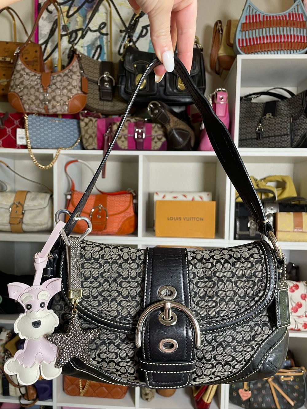 Coach Y2K Black Small Soho Signature Mini C Logo Shoulder Bag- F10925